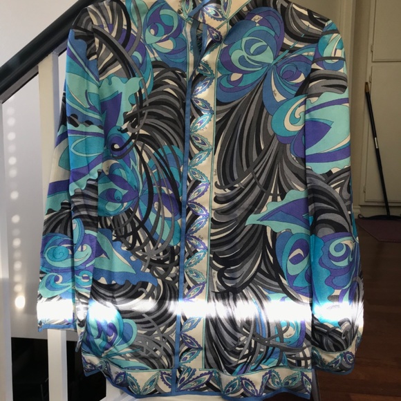 Vintage 60's PUCCI Silk Lounge Pants and Top Small EUC - Picture 8 of 10